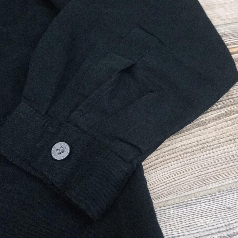 Solid Black Soft Long Sleeve Button Down Shirt To… - image 4